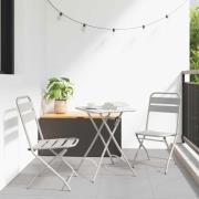 vidaXL Bistroset 3 pcs Beige Stål