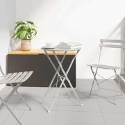 vidaXL Bistrobord Beige Ø50x71 cm Pulverlackerad stål