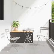 vidaXL Fällbart bistroset 3 pcs Beige Stål