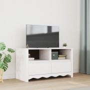 vidaXL TV-skåp med låda Drammen Vit 99 x 43 x 55 cm Massivt tallträ