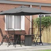 vidaXL Kantilever Roma Parasoll Antracit och svart 352 x 251 x 260 cm