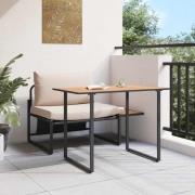 vidaXL Trädgårdsmöbelset 2 pcs Taupe Stål