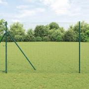 vidaXL Staketstolpar 7 pcs Grön Ø32mm 200 cm Galvaniserat stål