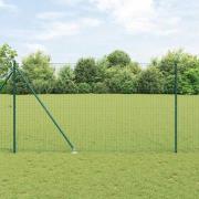 vidaXL Staketstolpar 7 pcs Grön Ø32mm 180 cm Galvaniserat stål