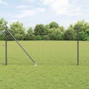 vidaXL Staketstolpar 7 pcs Grå Ø32mm 140 cm Galvaniserat stål