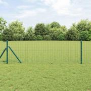 vidaXL Eurogärdsel Grön 0.6 x 10 m PVC-belagt järn