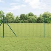 vidaXL Eurogärdsel Grön 1.2 x 25 m PVC-belagt järn