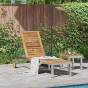 vidaXL Solstol Reclining Brun 207 x 58 x 35cm Massivt akaciaträ