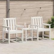vidaXL Trädgårdsstol 2 pcs Vit 65.5 x 59 x 88cm Plast