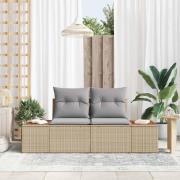 vidaXL Trädgårdsoffa Beige 184 x 62 x 85cm konstrotting