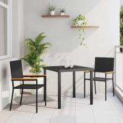 vidaXL Trädgårds stapelbara stolar 2 pcs Svart, Brun