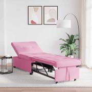 vidaXL 3-i-1 Soffbed i Rosa Tyg