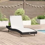 vidaXL Solstol Svart och Vitt 70 x 197 x 82 cm Poly Rattan och Metall
