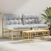 vidaXL Trädgård Stol 2 pcs Ljusgrå 75 x 75 x 71 cm Stål