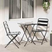vidaXL Bistroset 3 pcs Antracit Stål