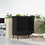 vidaXL Hög Ryggsoffa Svart 109 x 56 x 121 cm tyg