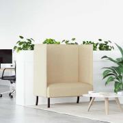 vidaXL Hög Ryggsoffa Kräm 109 x 56 x 121 cm tyg