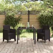 vidaXL Trädgård Stol 2 pcs Brun 53 x 49 x 85 cm PP