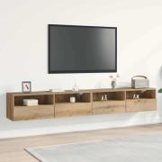 vidaXL TV Vägghylla 2 pcs artisan ek 100x30x30cm Konstruerat trä