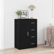 vidaXL Sideboard med låda Svart ek 60 x 31 x 84 cm Konstruerat trä