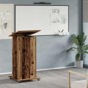 vidaXL Podium med låda Gammalt trä 55 x 55 x 107 cm Konstruerat trä