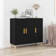vidaXL Sideboard Svart Ek 90 x 34 x 80 cm Konstruerat trä