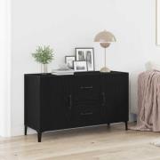 vidaXL Sideboard med låda Svart Ek 100 x 36 x 60 cm Konstruerat trä