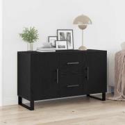 vidaXL Sideboard med låda Svart Ek 100 x 36 x 60 cm Konstruerat trä