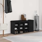 vidaXL Skobänk med låda Svart 100 x 30 x 48 cm Konstruerat trä
