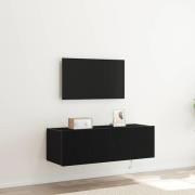 vidaXL TV Vägghylla Svart ek 100 x 35 x 31 cm Konstruerat trä