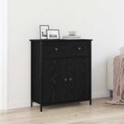 vidaXL Sideboard med låda Svart ek 70 x 30 x 80 cm Konstruerat trä