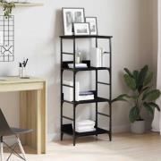 vidaXL Hyllsystem Svart ek 50 x 33 x 117.5 cm Konstruerat trä