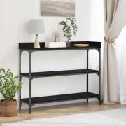 vidaXL Konsolbord med hylla med lagring Svart ek 100 x 30 x 80 cm
