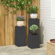 vidaXL Växtställningar 3 pcs Svart 24 x 24 x 75 cm Stål