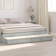 vidaXL Sänglådor Betonggrå 180 x 36,5 x 16,5 cm Konstruerat trä