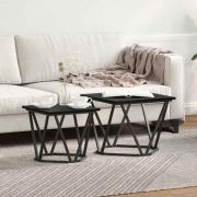 vidaXL Sidobordsset 2 pcs Svart ek 50 x 50 x 40 cm