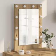 vidaXL Smink Spegel med LED -remsljus Artisan Ek 70 x 50 x 18 cm