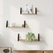 vidaXL Vägghyllset 3 pcs artisan ek 37 x 12 x 13 cm Konstruerat trä