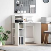 vidaXL Skrivbord med förvaring Vit 90 x 48 x 101,5 cm Konstruerat trä