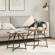 vidaXL Sidobordsset 2 pcs Gammalt trä och svart