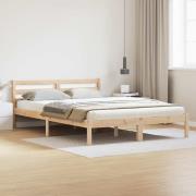vidaXL Sängram med huvudgavel Brun 215,5 x 145,5 x 69,5 cm Massiv furu