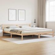 vidaXL Sängram med huvudgavel Brun 215,5 x 205,5 x 69,5 cm Massiv furu