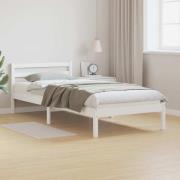 vidaXL Sängram med huvudgavel Vit 225,5 x 95,5 x 69,5 cm Massiv furu