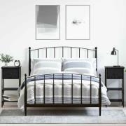 vidaXL Nattduksbord med låda 2 pcs Svart Ek 33,5 x 36 x 70 cm