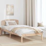 vidaXL Sängram med huvudgavel Naturfärg 90 x 190 cm Massiv furu