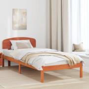 vidaXL Sängram med huvudgavel Vaxbrun 75 x 190 cm Massiv furu