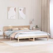 vidaXL Sängram med huvudgavel Naturfärg 180 x 200 cm Massiv furu