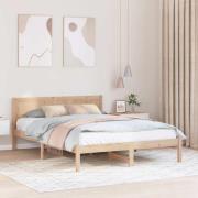 vidaXL Sängram Brun 140 x 200 cm Massivt tallträ
