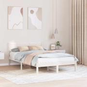 vidaXL Sängram Vit 135 x 190 cm Massivt tallträ