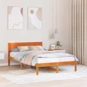 vidaXL Sängram Brun 120 x 190 cm Massivt tallträ